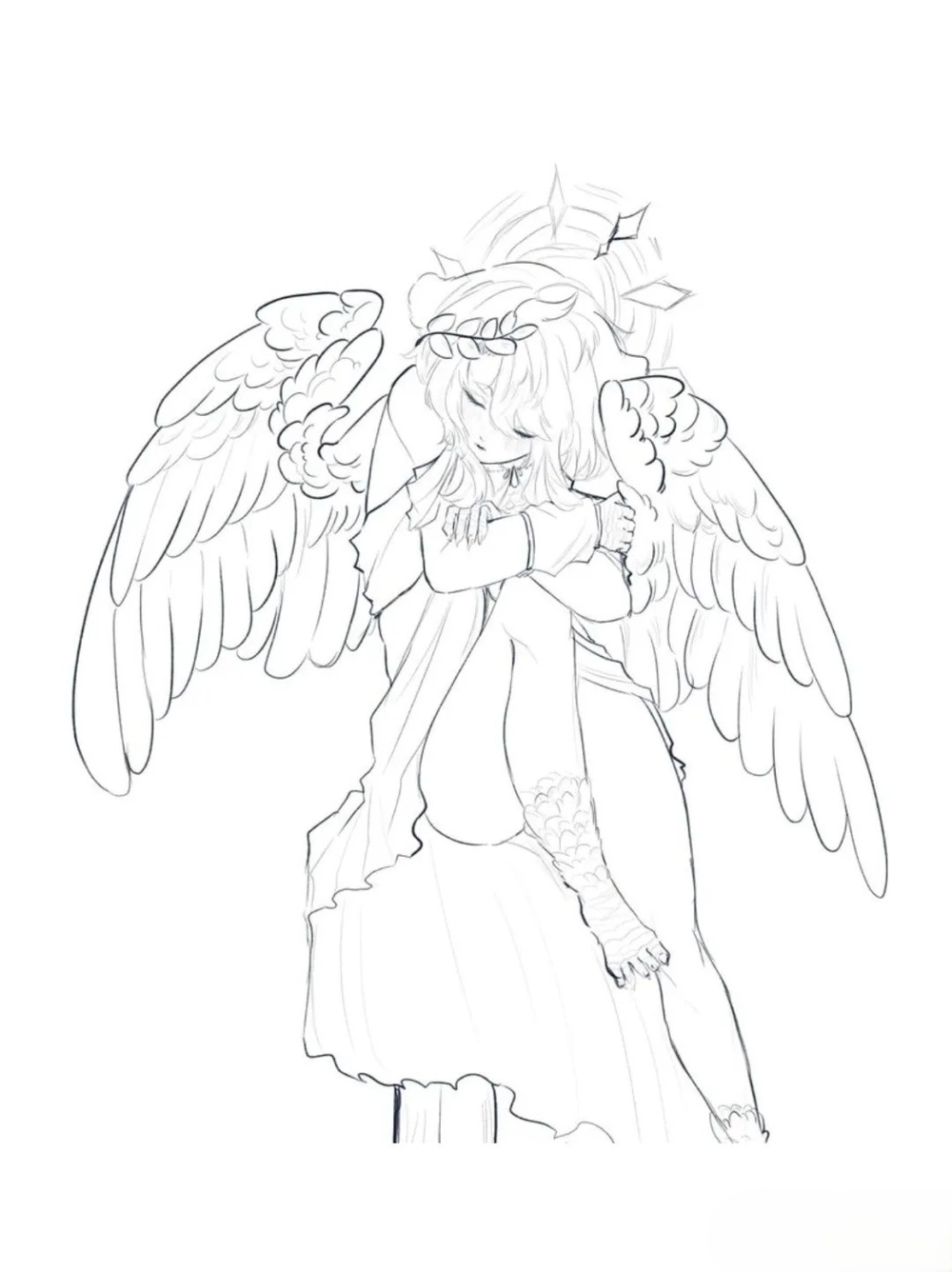 cách vẽ thiên thần đơn giản bằng bút chì