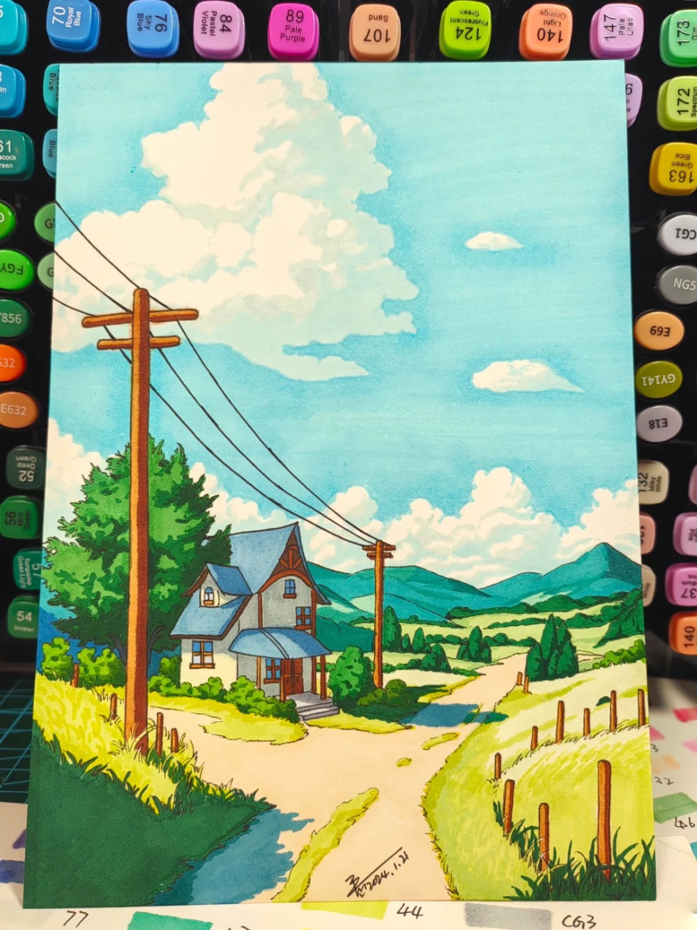 cách vẽ tranh phong cảnh anime sáng tạo