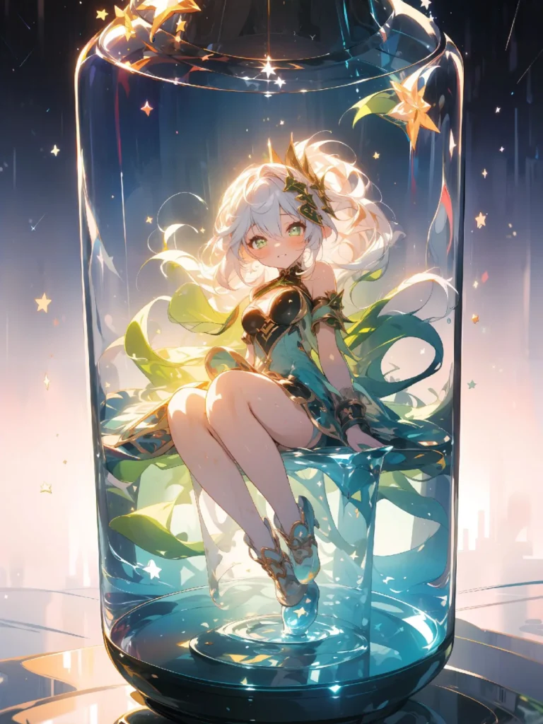 hình ảnh anime trong lọ thủy tinh chất lượng cao