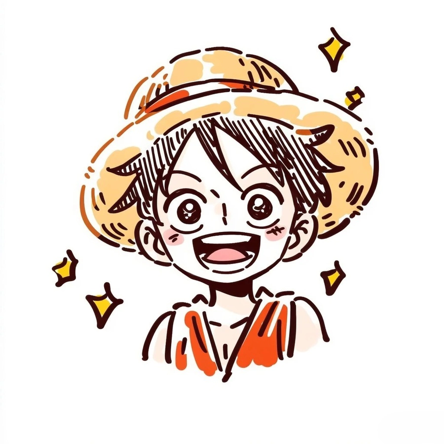 hình anime luffy vẽ tay nghệ thuật