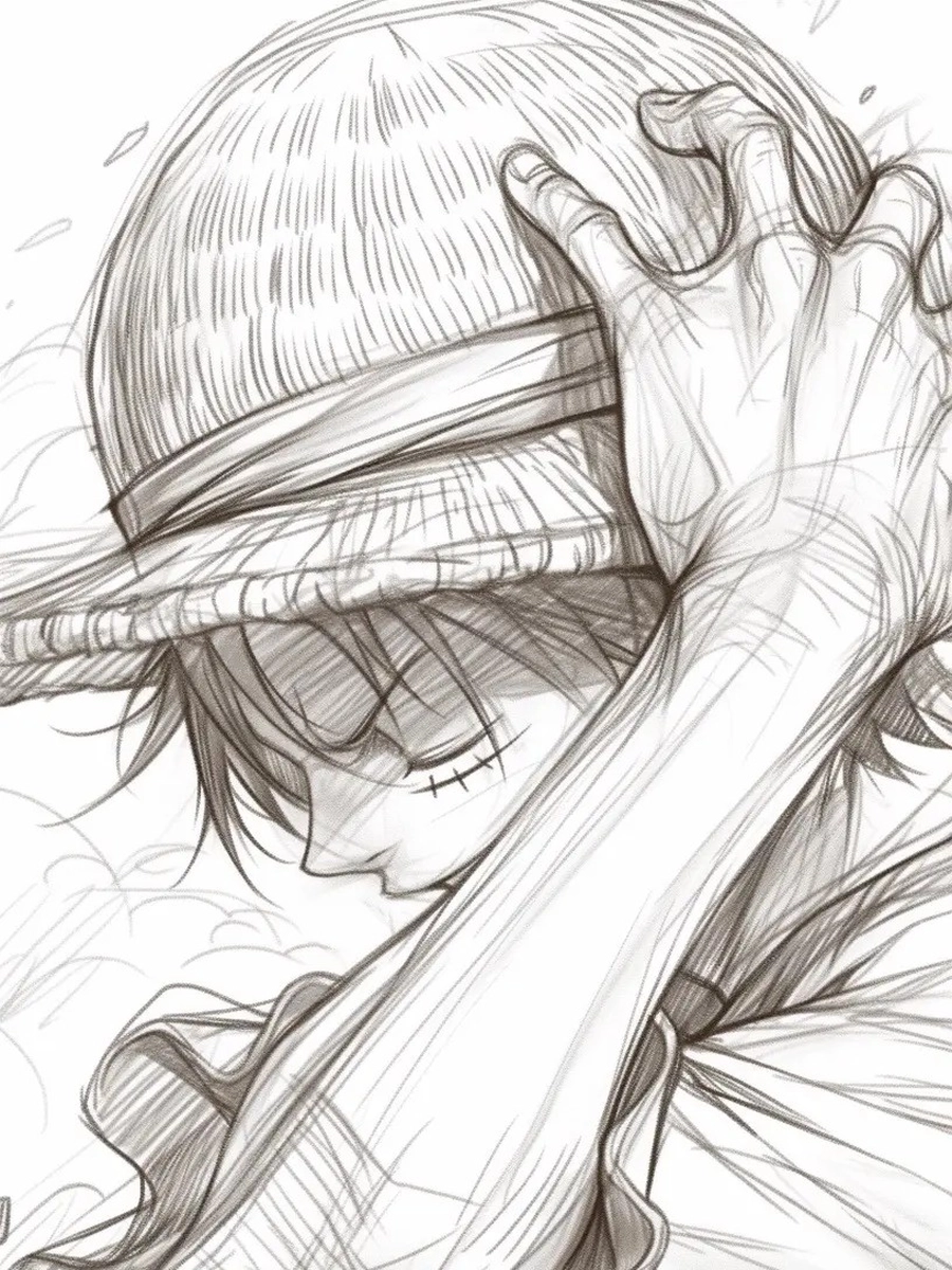 hình vẽ luffy anime phong cách hiện đại