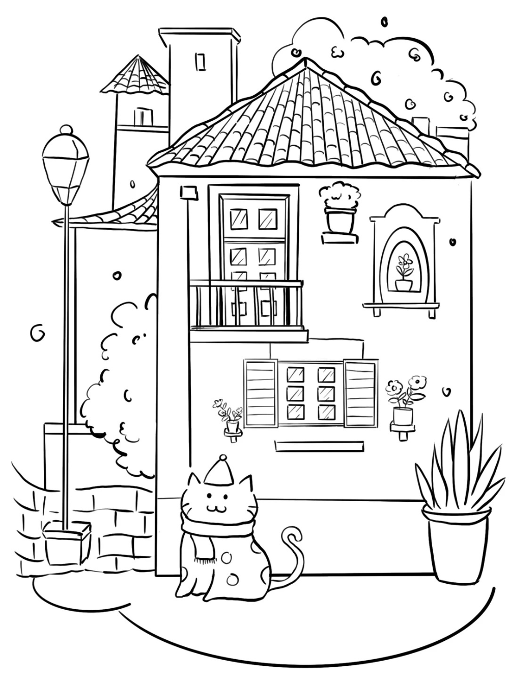 hình vẽ nhà anime đẹp