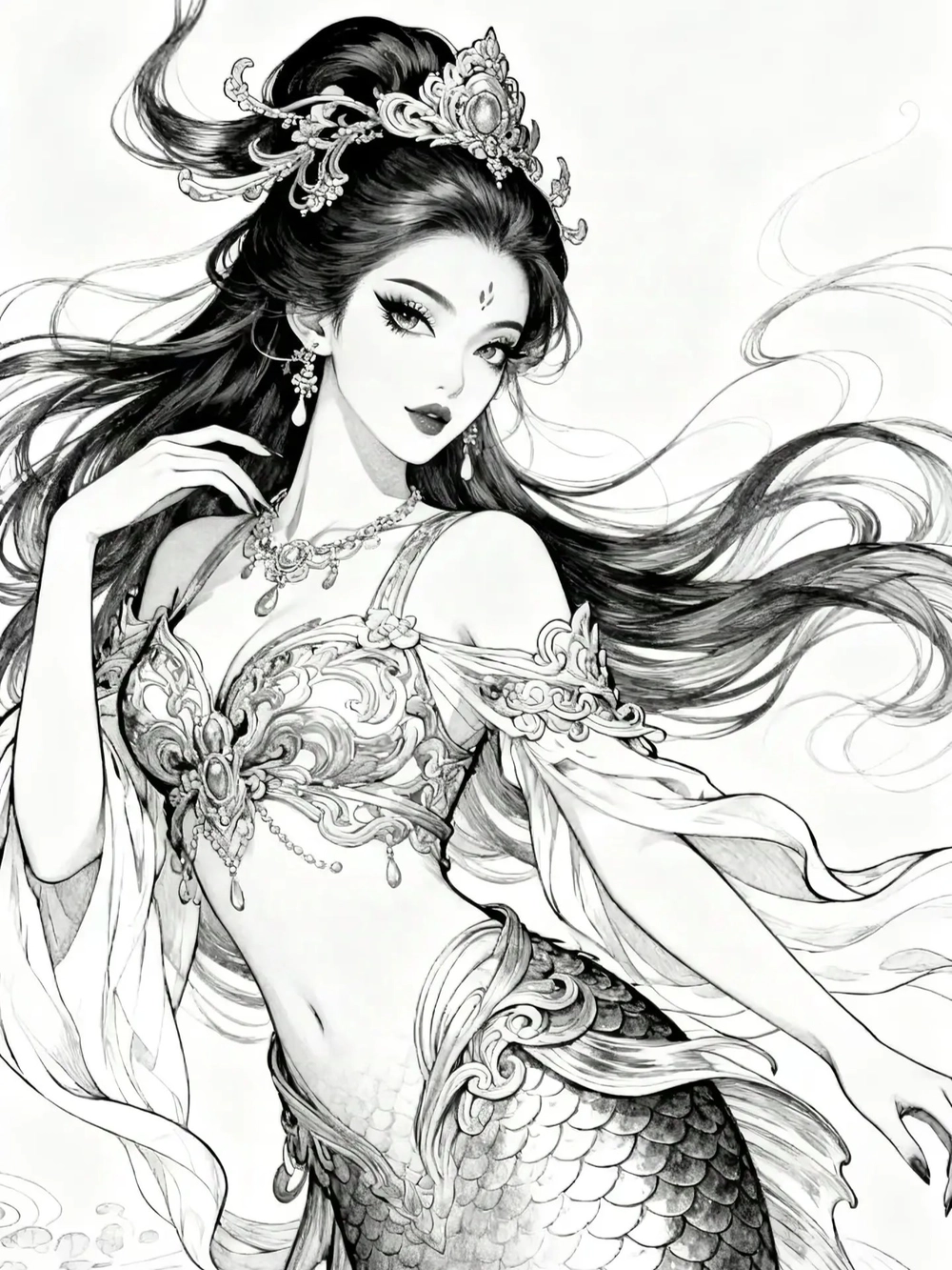 học vẽ nàng tiên cá anime cơ bản