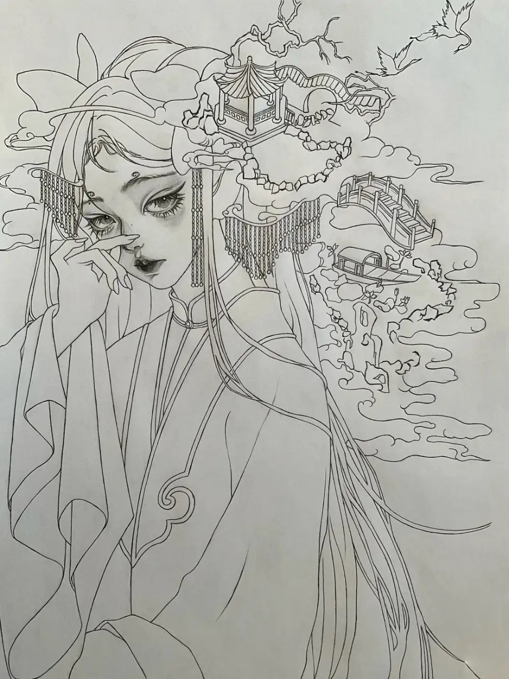 hướng dẫn vẽ tranh anime cổ trang chi tiết