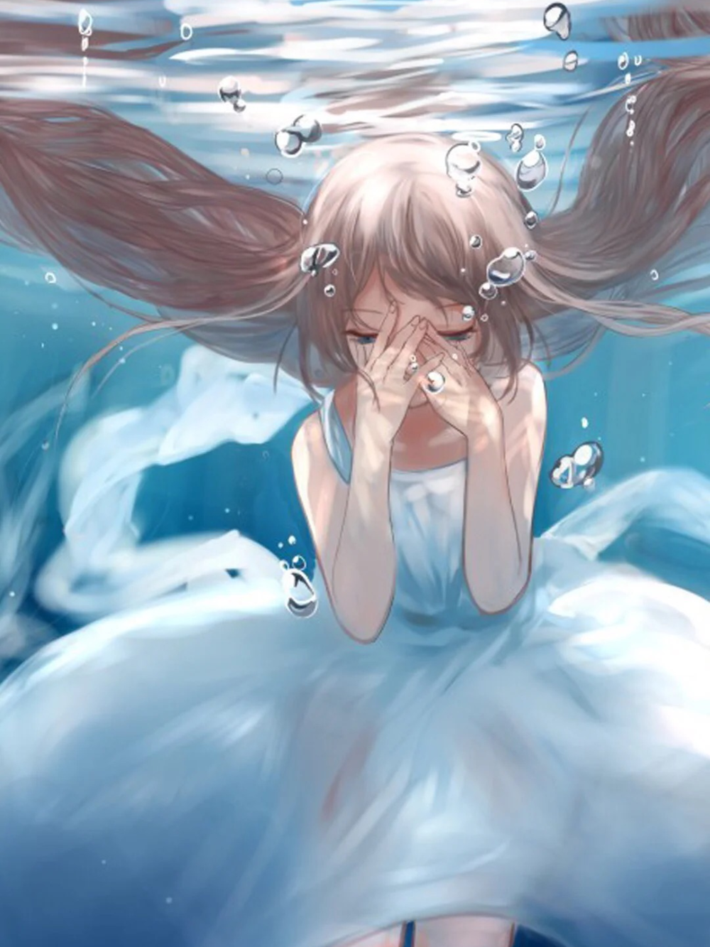 nước ảnh anime rơi xuống nước