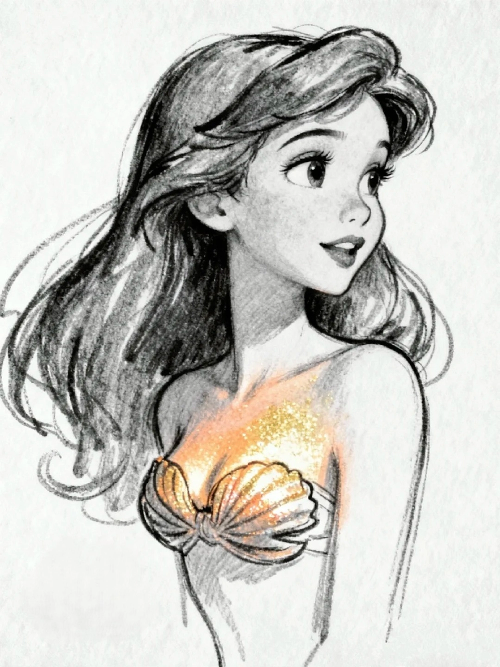 phác thảo vẽ nàng tiên cá anime nhanh