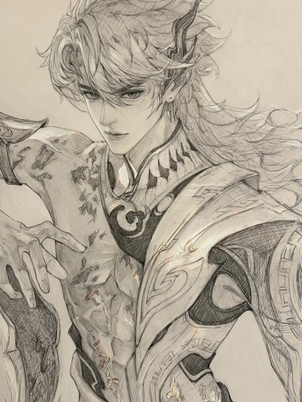 tạo hình vẽ tranh anime nam cổ trang tinh tế