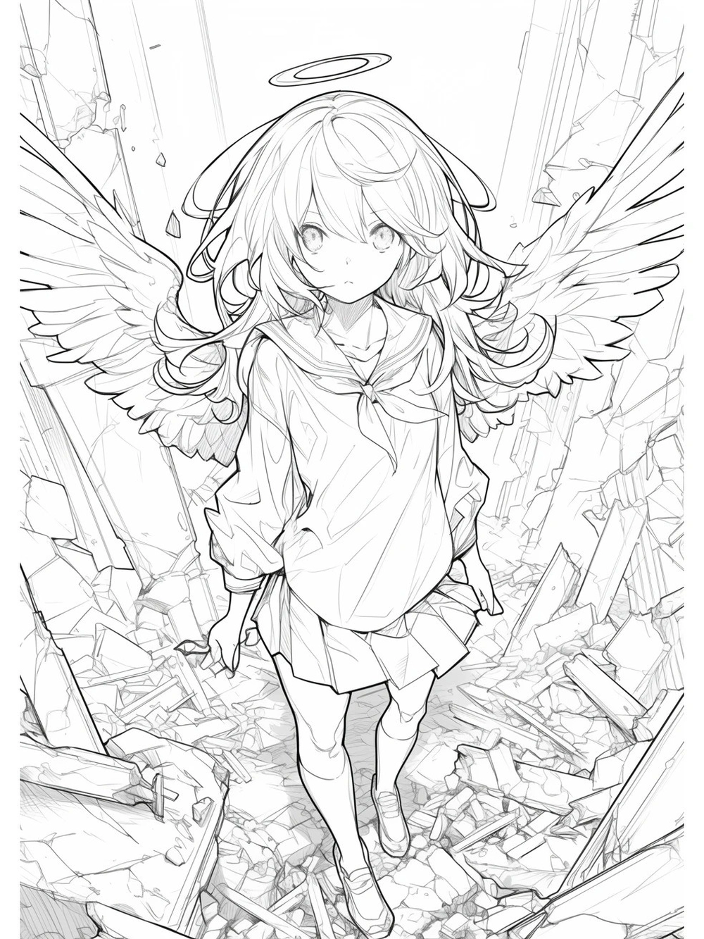 thiết kế nhân vật vẽ thiên thần đơn giản