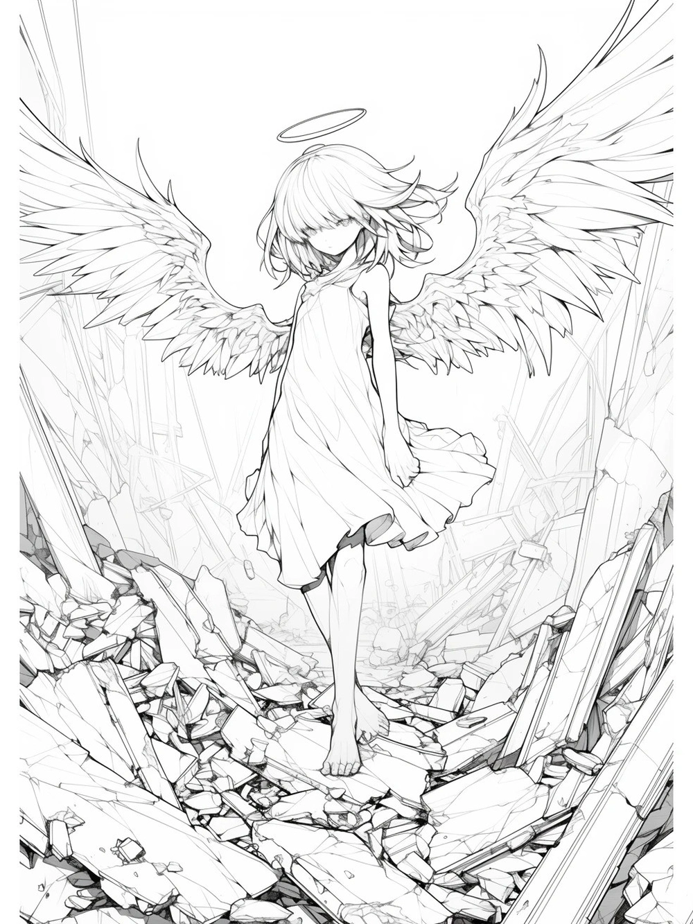 tranh buồn vẽ thiên thần sa ngã nghệ thuật