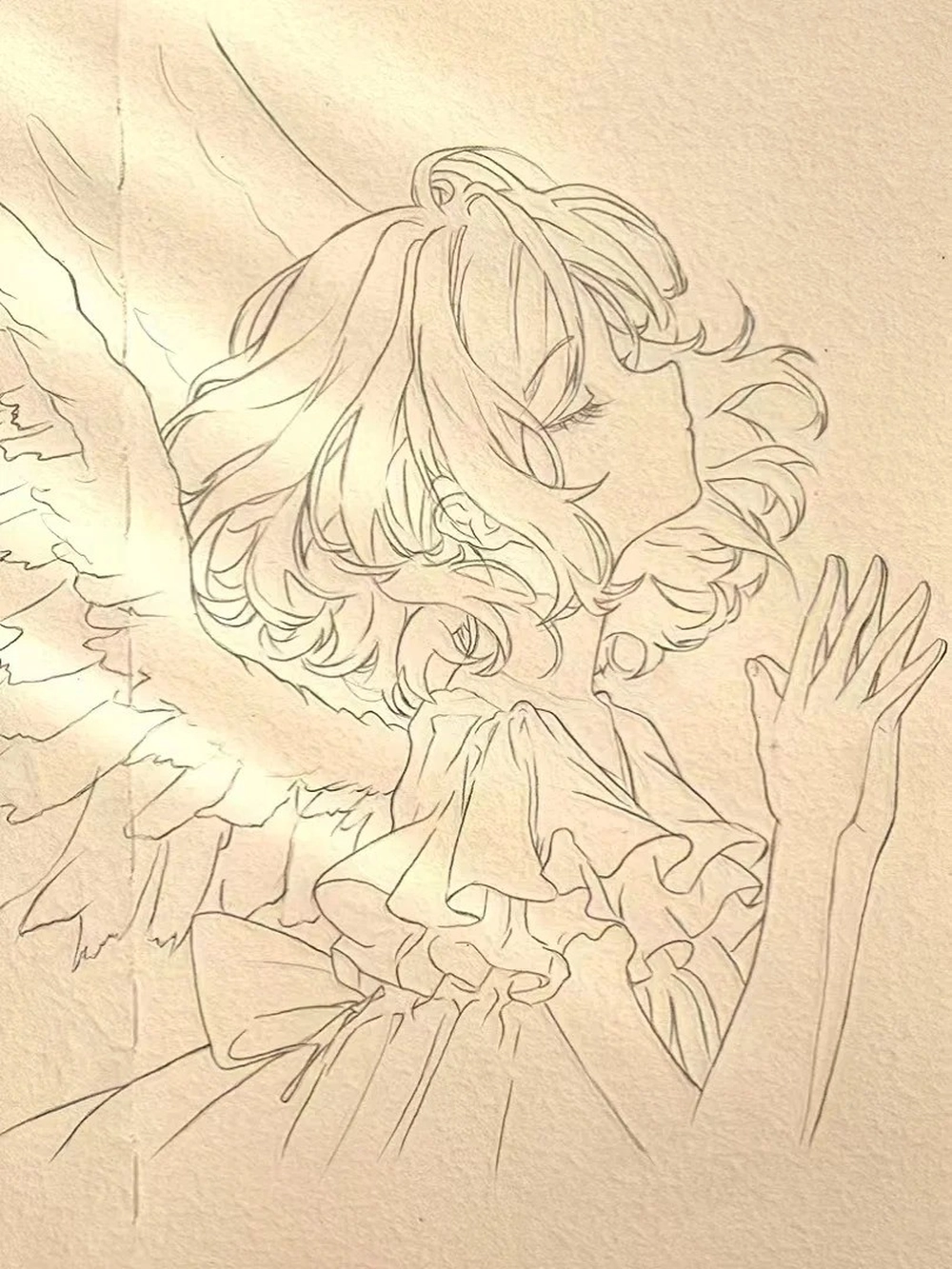 tranh minh họa anime vẽ thiên thần anime