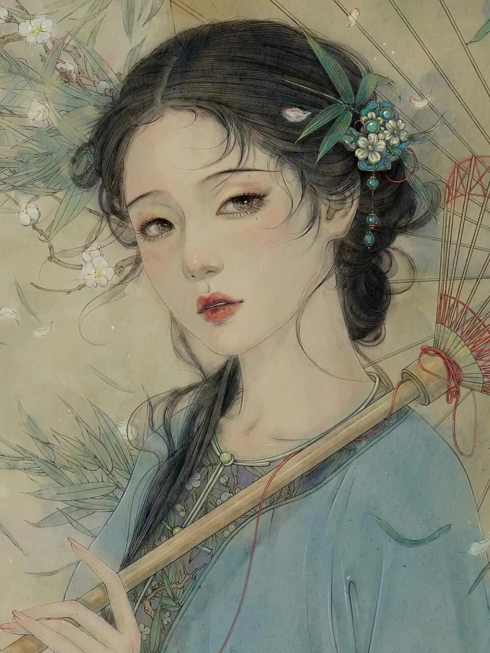 tranh vẽ anime cổ trang cổ phong