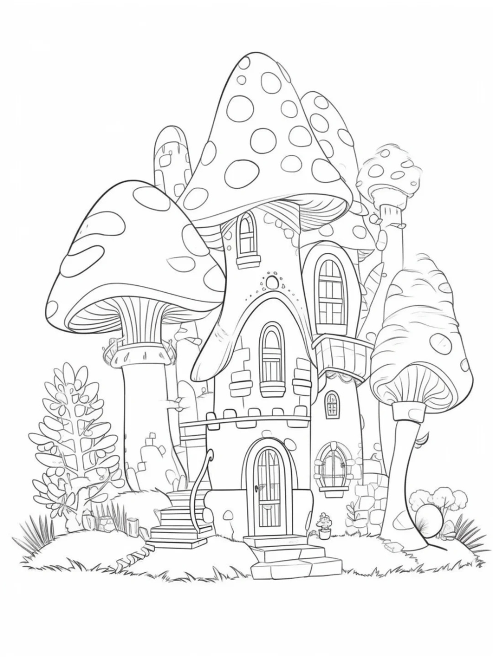 tranh vẽ nhà anime nghệ thuật