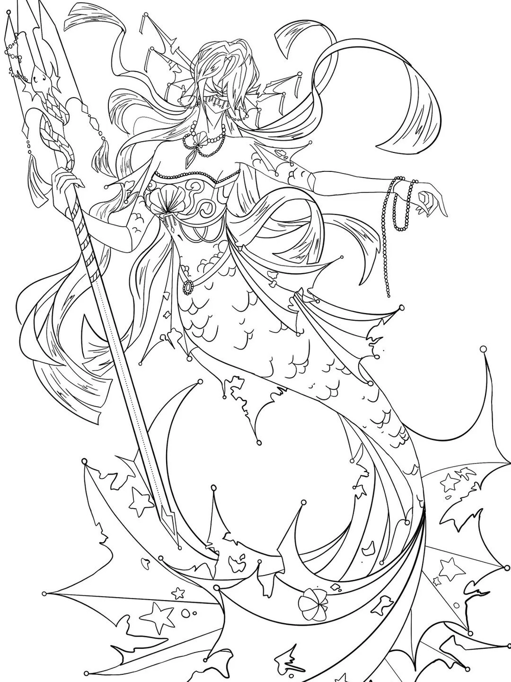 vẽ Cute nàng tiên cá đáng yêu