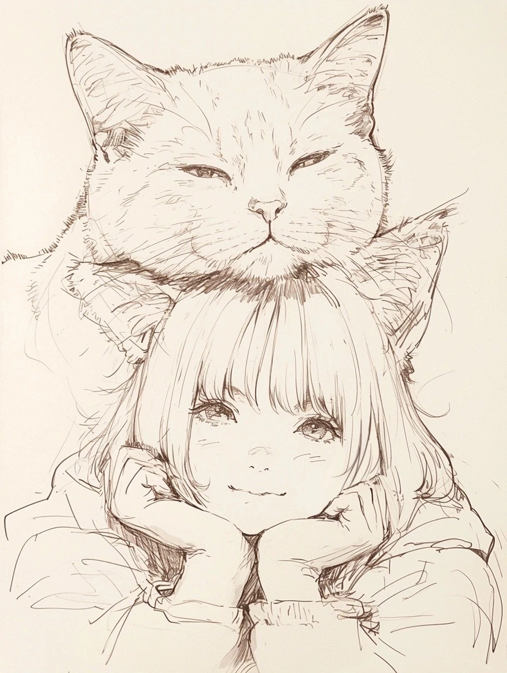 vẽ mèo anime đơn giản dễ học