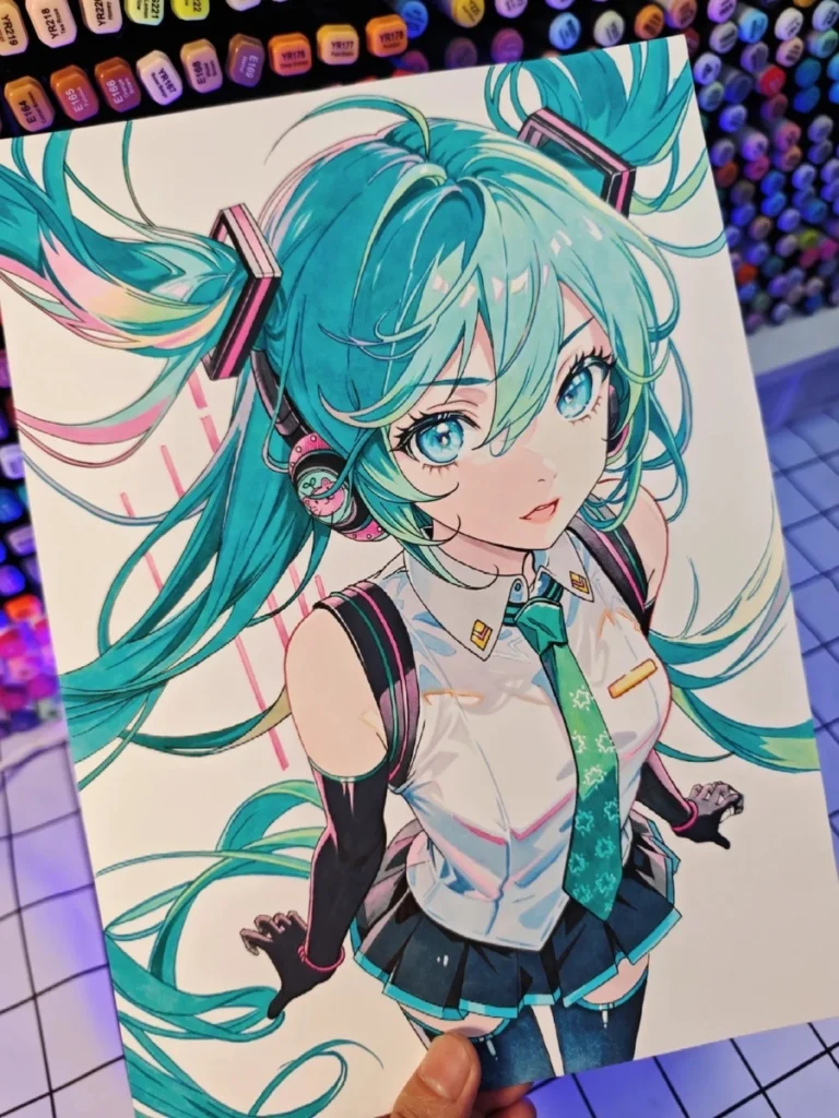 vẽ miku anime phong cách dễ thương