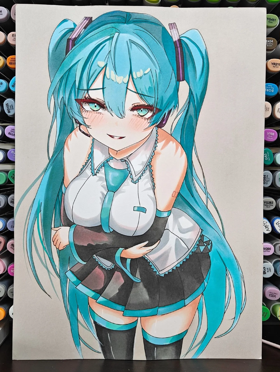 vẽ miku anime sáng tạo nghệ thuật