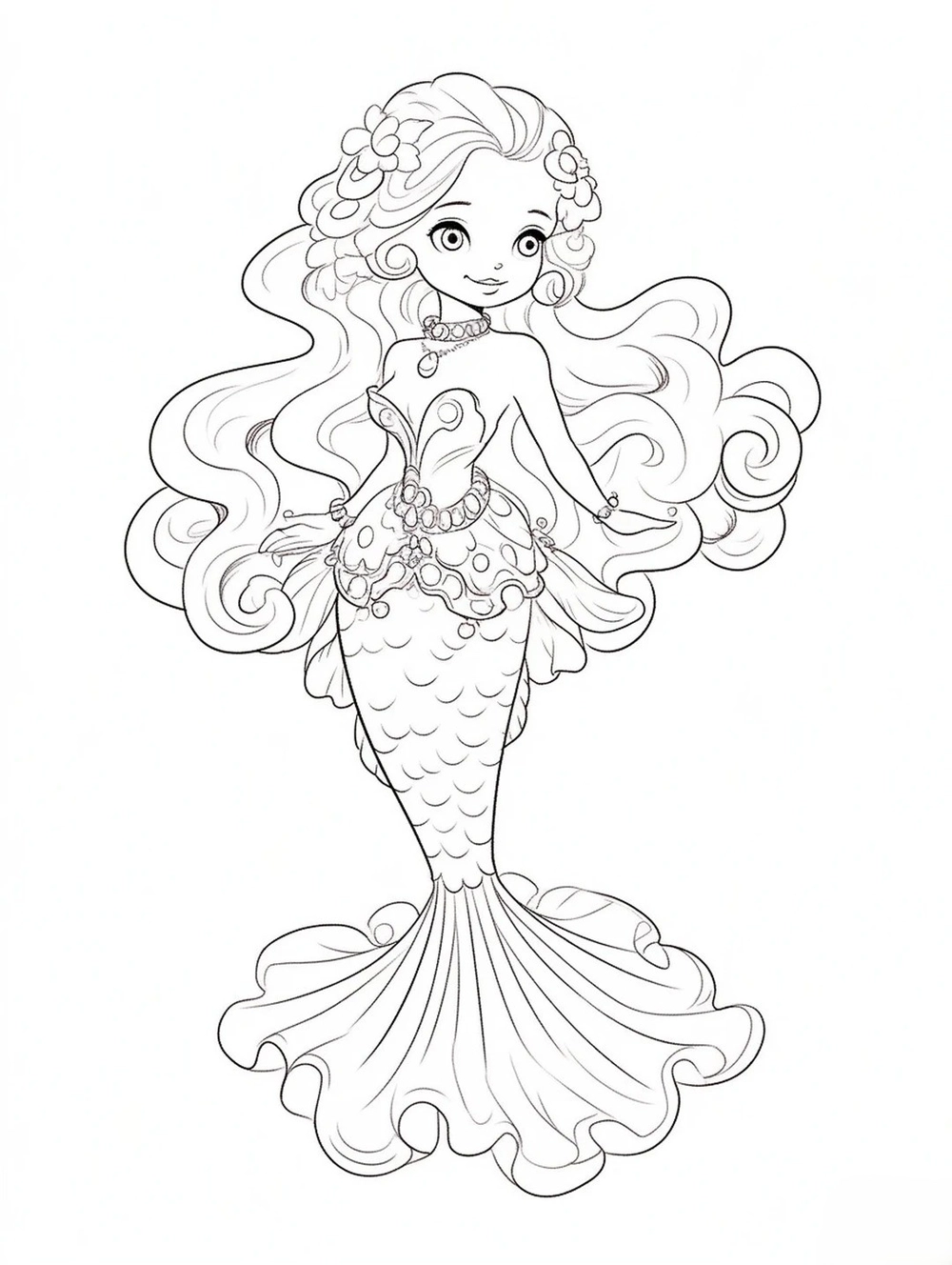 vẽ nàng tiên cá Cute đáng yêu