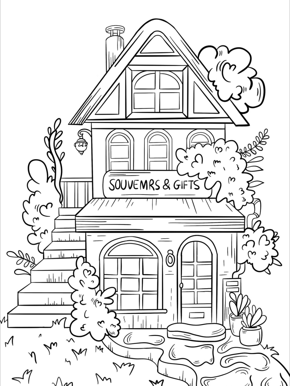 vẽ nhà anime phong cách dễ thương