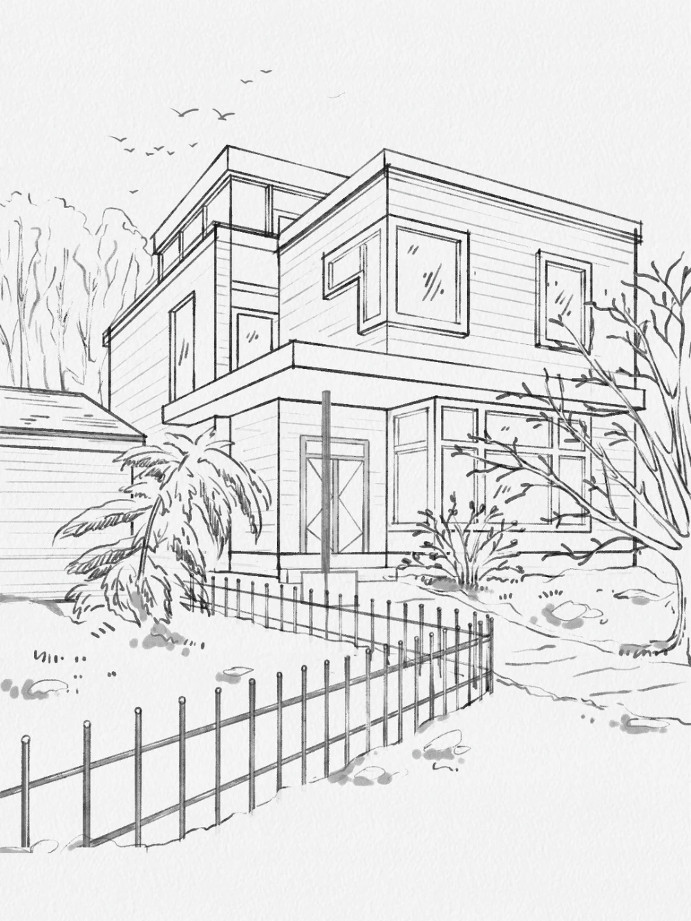 vẽ nhà anime trong truyện tranh