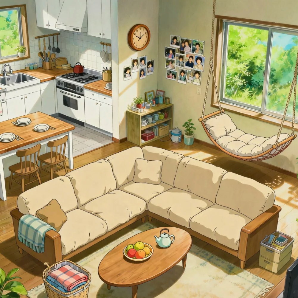 vẽ nhà trong anime có ánh sáng