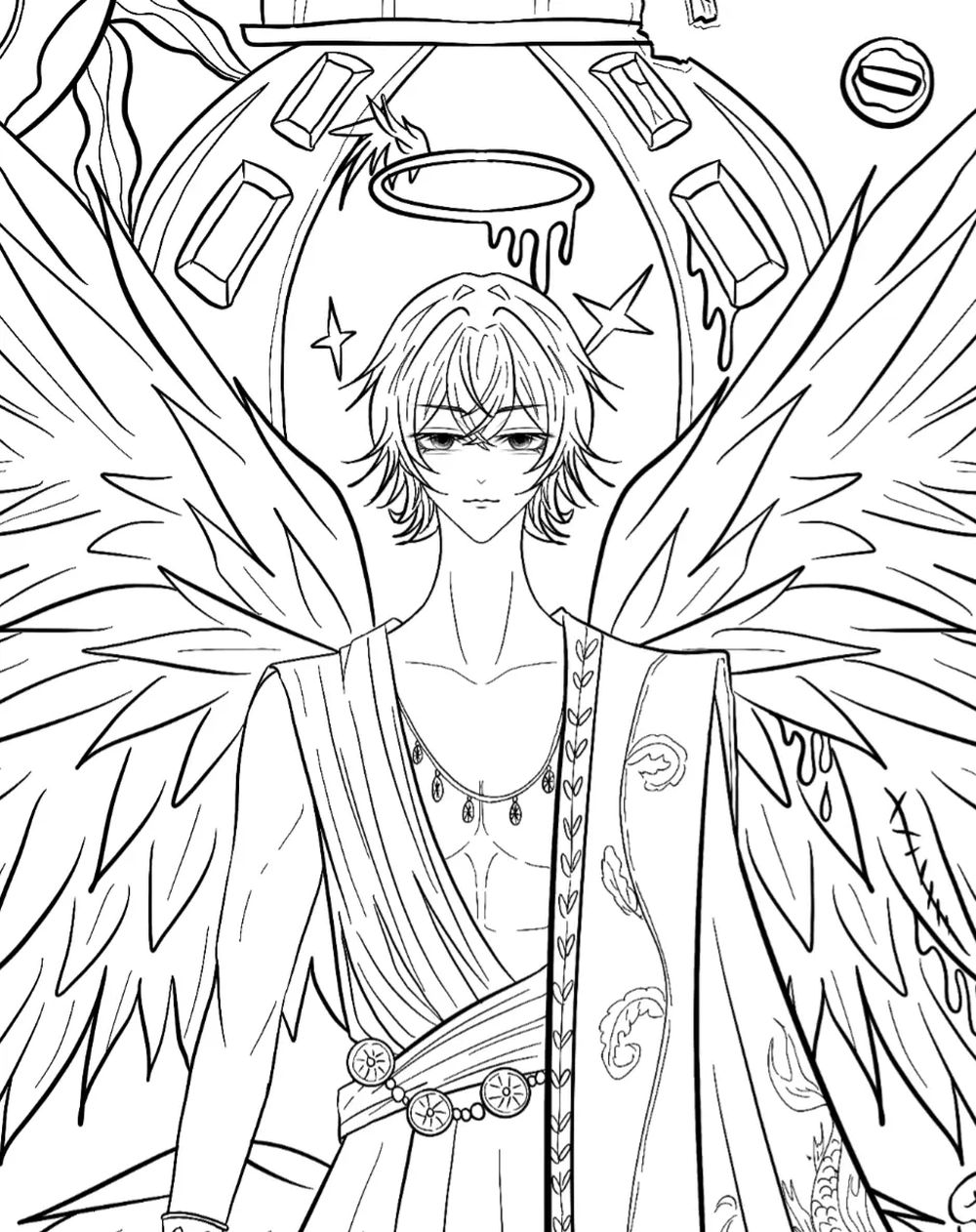 vẽ tay nghệ thuật vẽ thiên thần anime