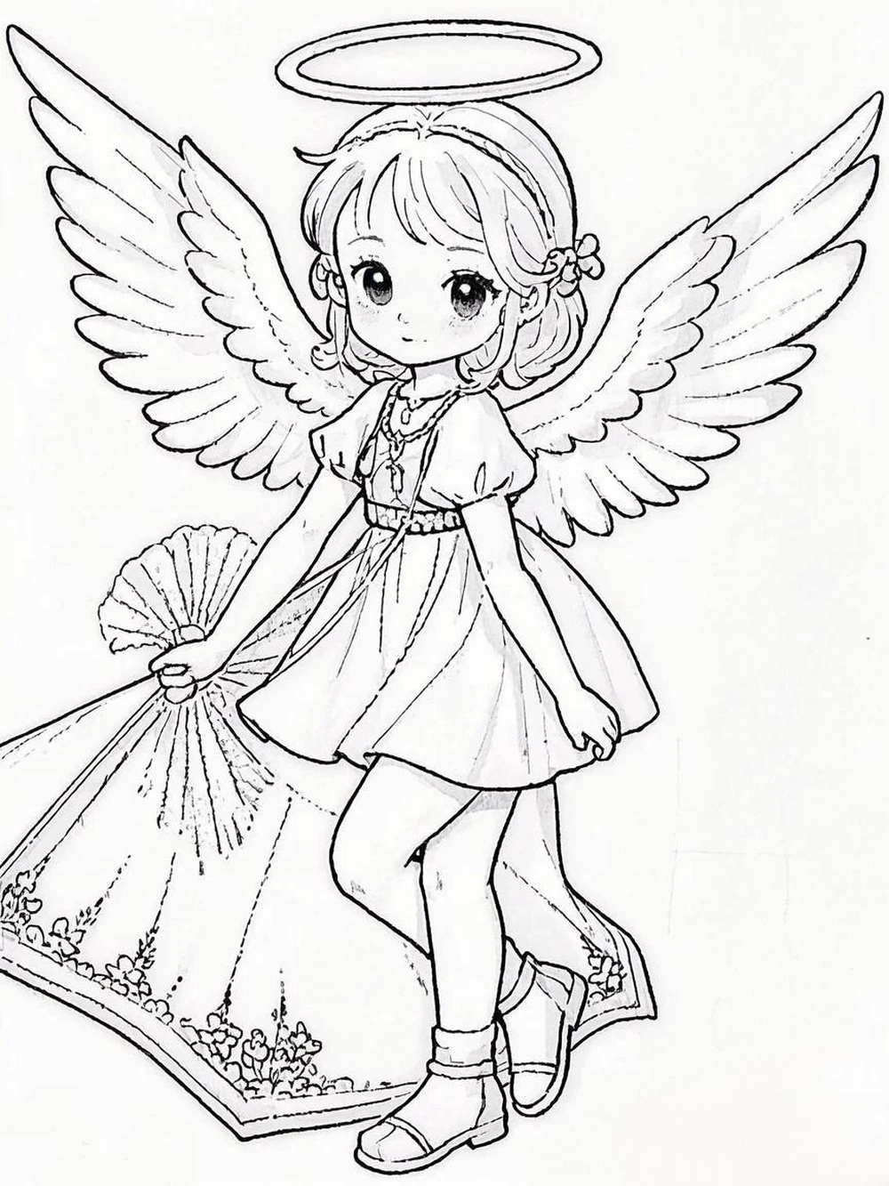 vẽ thiên thần sa ngã với đôi cánh đen