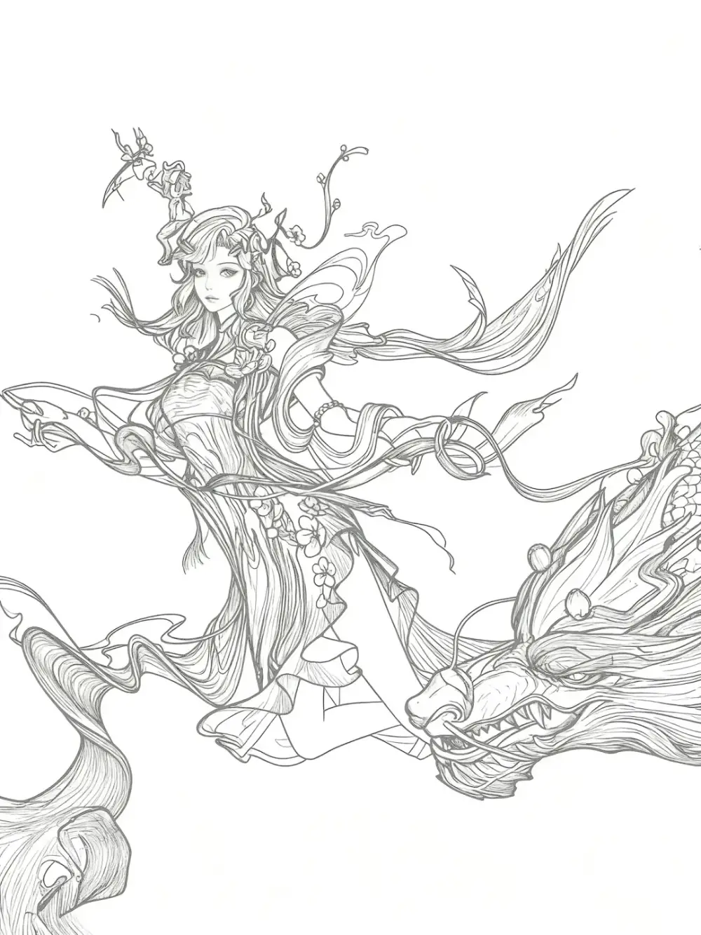 vẽ tranh anime cổ trang theo phong cách cổ điển