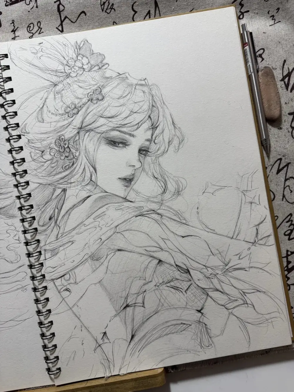 vẽ tranh anime nữ cổ trang dịu dàng