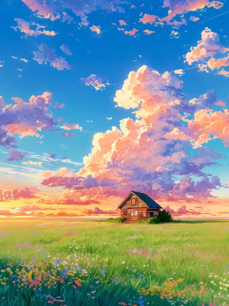 vẽ tranh phong cảnh anime phong cảnh thiên nhiên