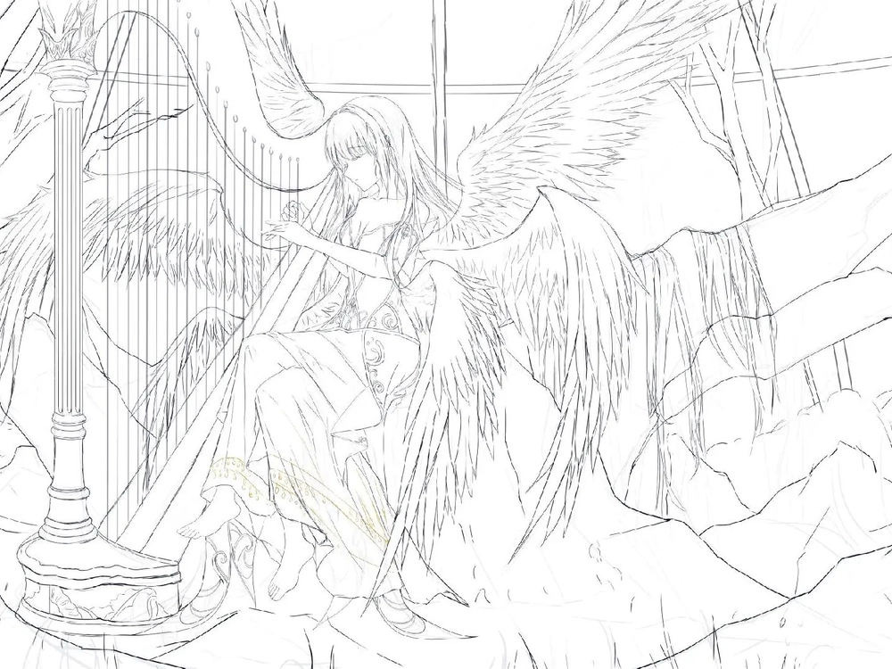 ý tưởng học vẽ thiên thần đơn giản