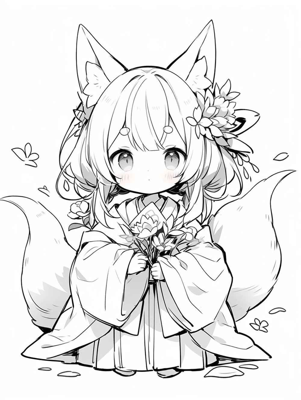 ảnh nền vẽ hồ ly anime chất lượng cao