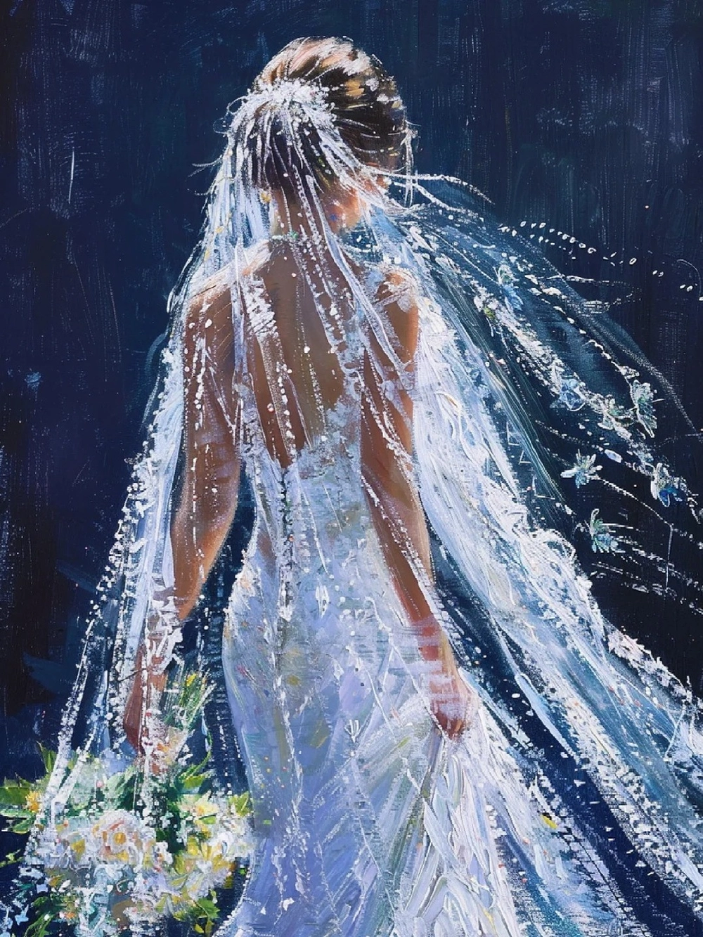 ảnh vẽ anime cô dâu phong cách chibi