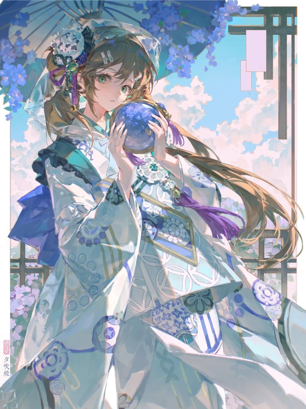 anime kimono hình vẽ nữ sinh xinh