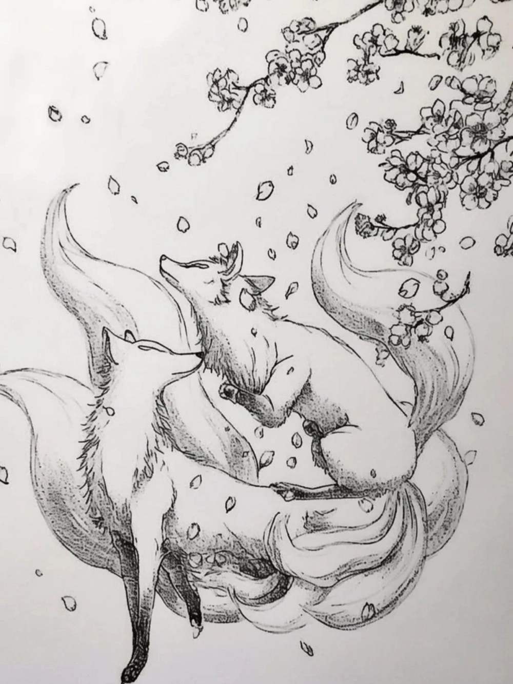 bức tranh vẽ hồ ly anime cực ngầu