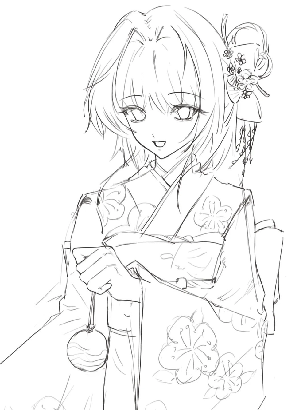 dễ thương ảnh vẽ kimono anime nữ