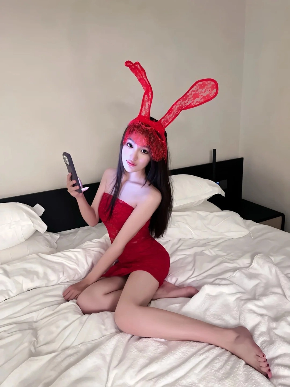 đồ ngủ cosplay thỏ hồng pastel dễ thương