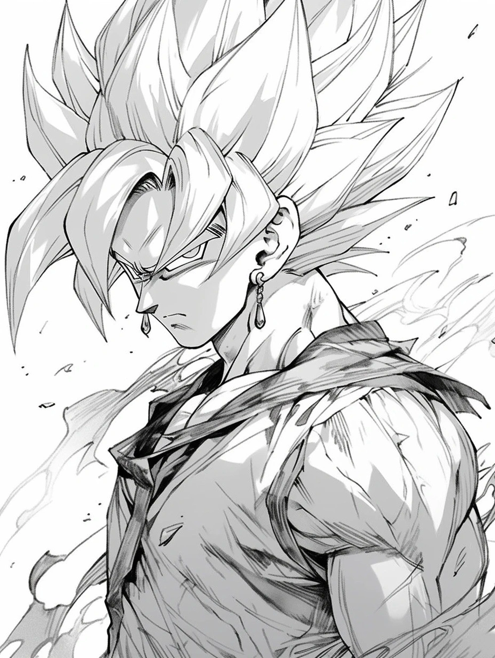 fan art sáng tạo vẽ anime goku