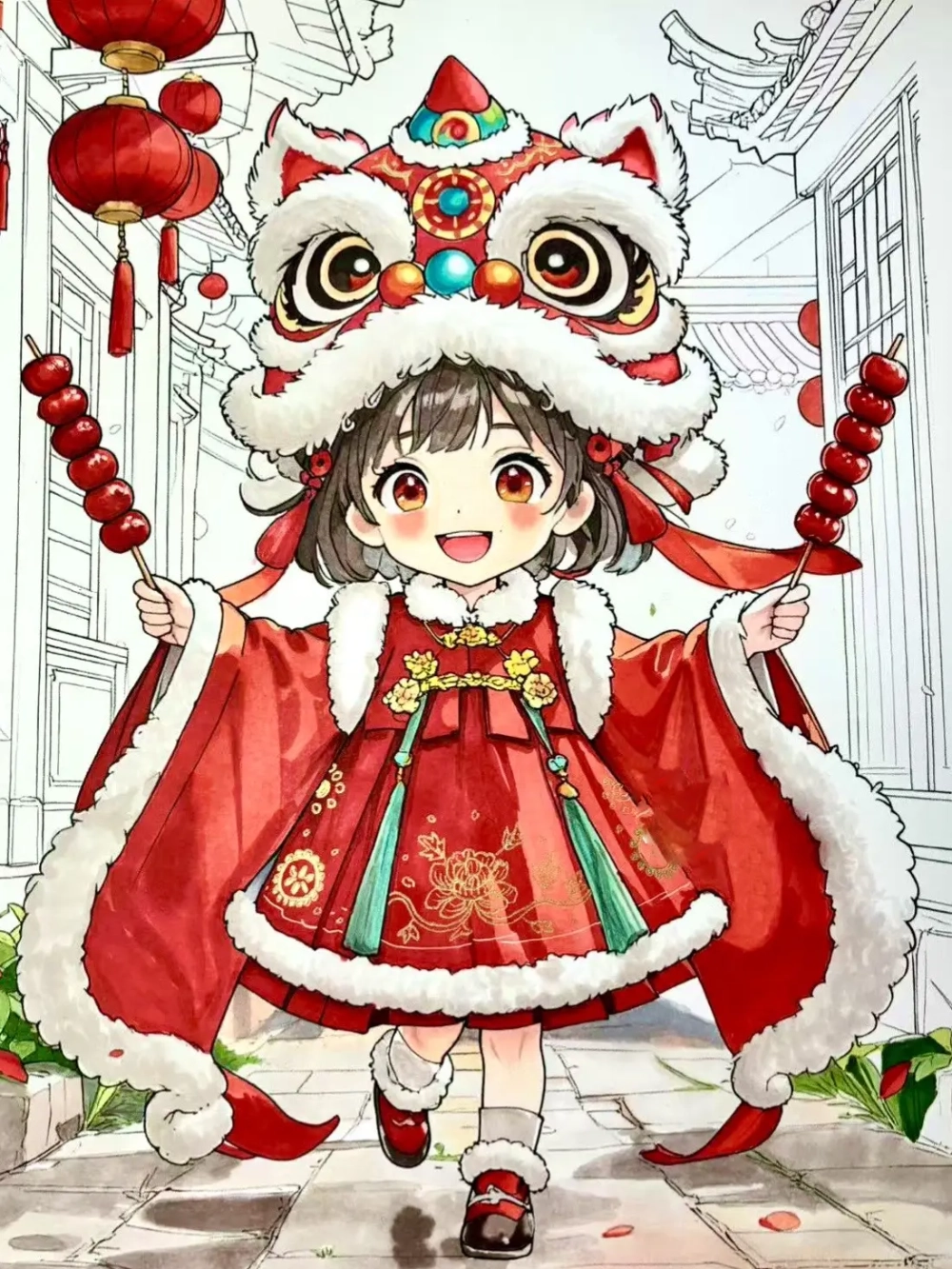 gallery vẽ tranh ngày tết anime