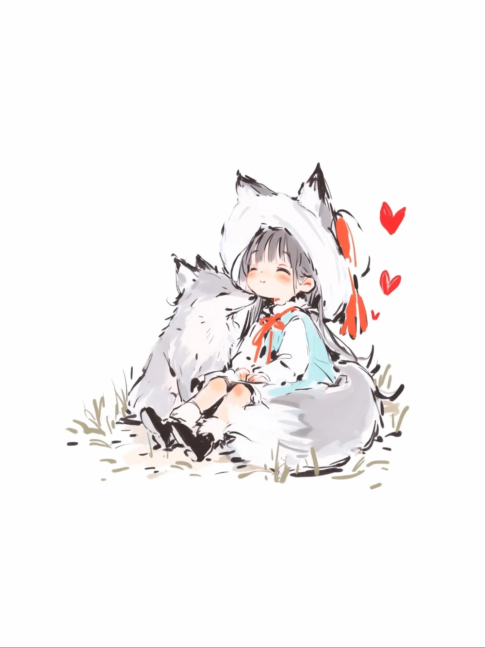 hình ảnh vẽ anime hồ ly dễ thương