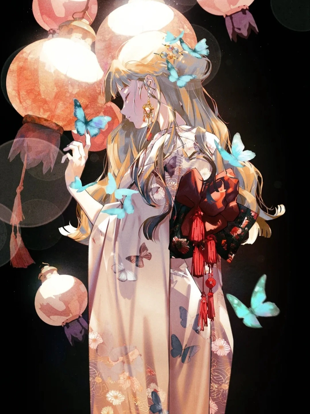 hình vẽ anime mặc kimono full hd sắc nét