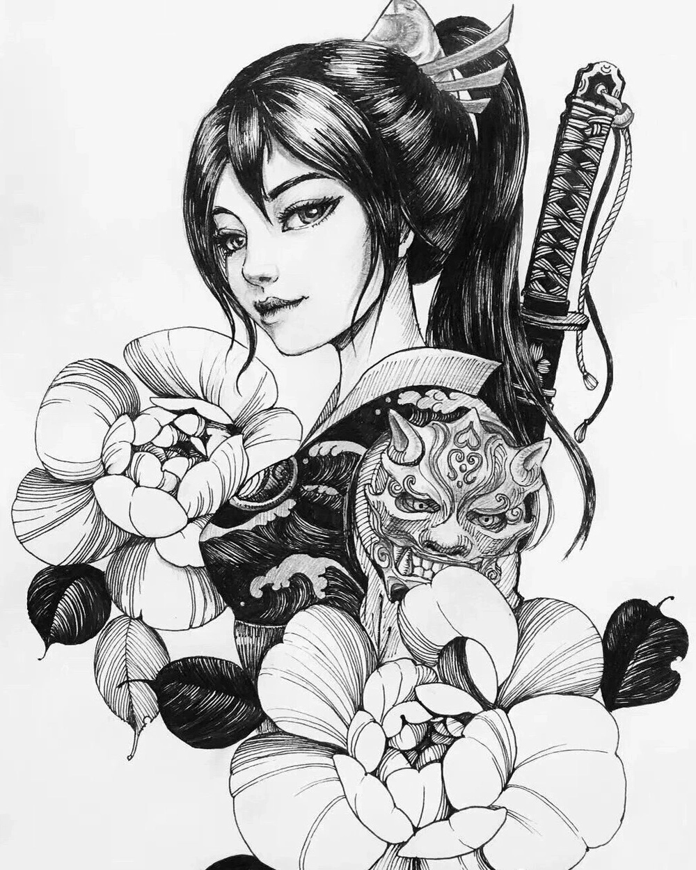 nghệ thuật số ảnh vẽ anime kimono