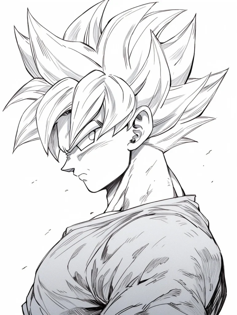 vẽ anime goku chi tiết từng nét