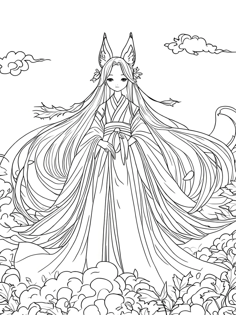 vẽ anime hồ ly phiên bản cổ trang