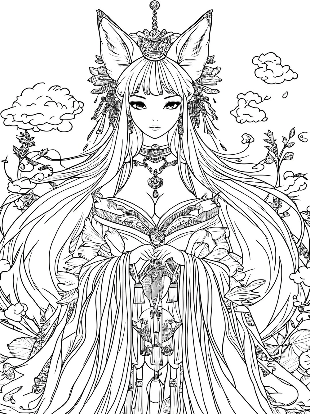 vẽ anime hồ ly phong cách chibi đáng yêu