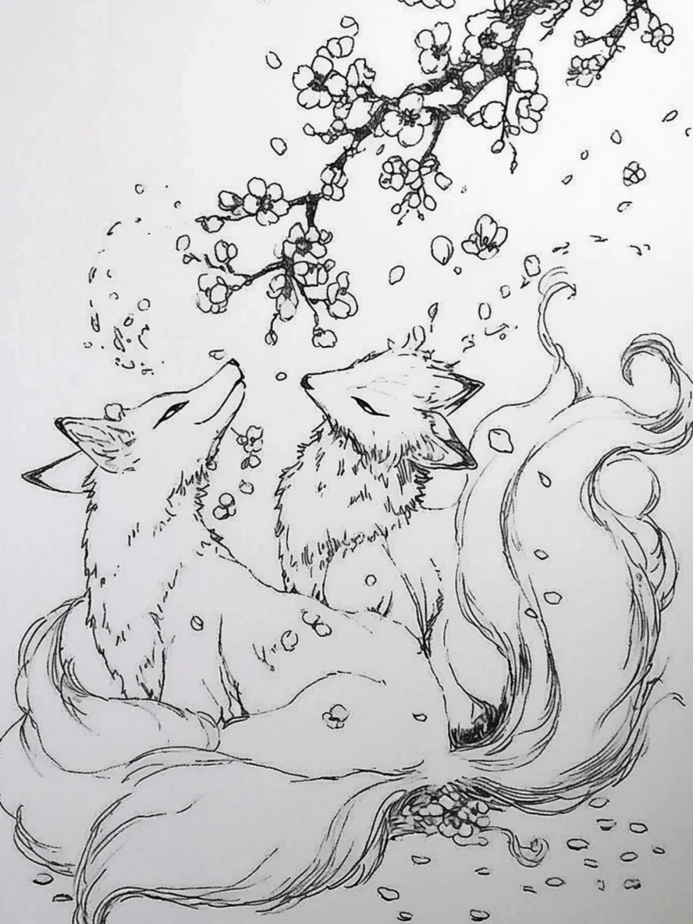 vẽ hồ ly anime phong cách cổ tích