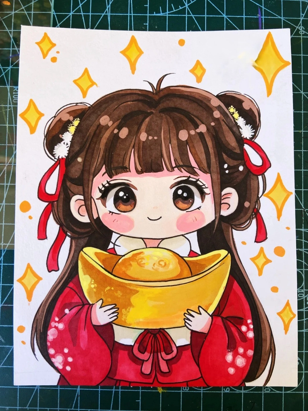 vẽ tranh đề tài ngày tết phiên bản anime