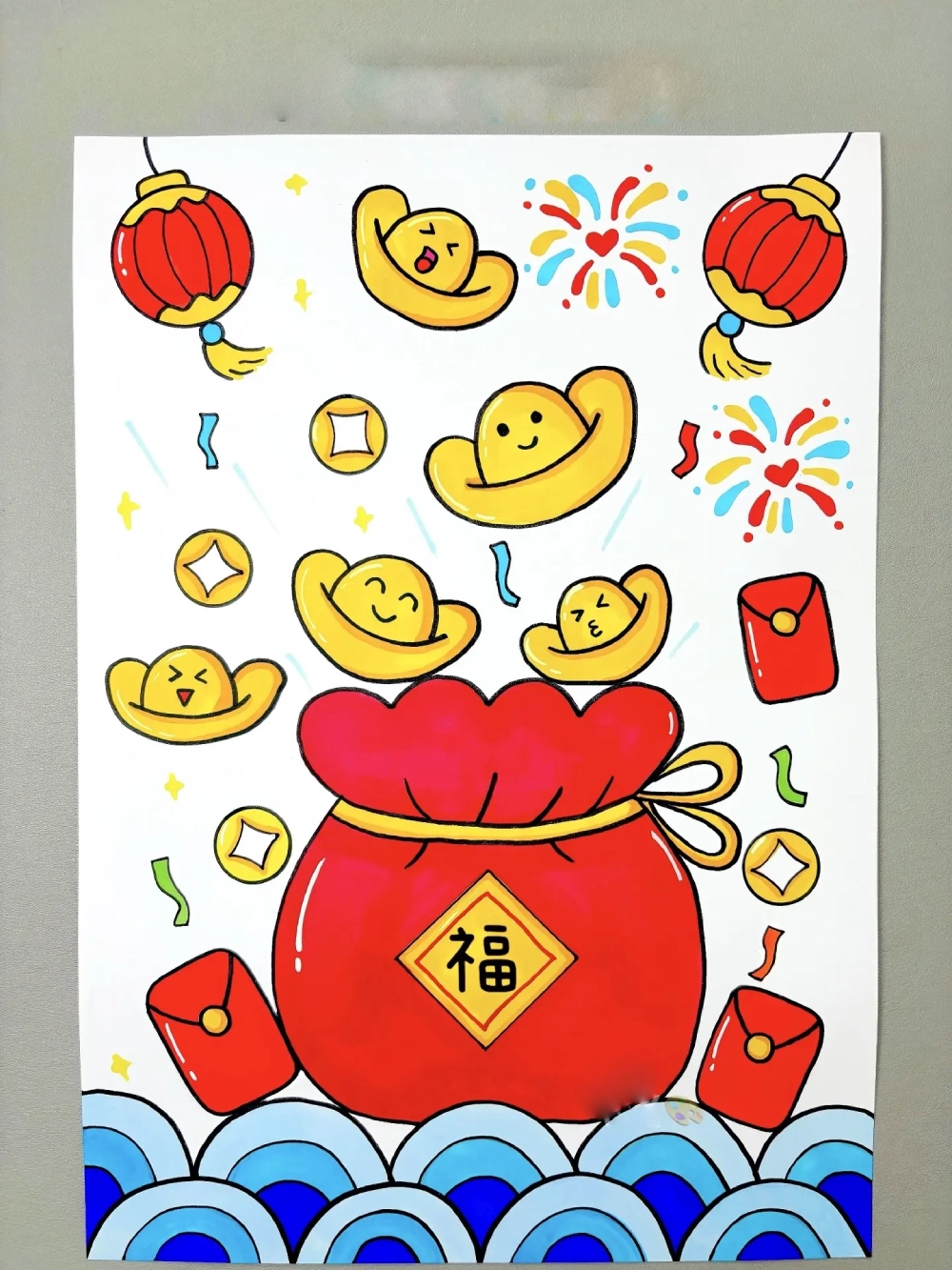 vẽ tranh ngày tết anime sáng tạo