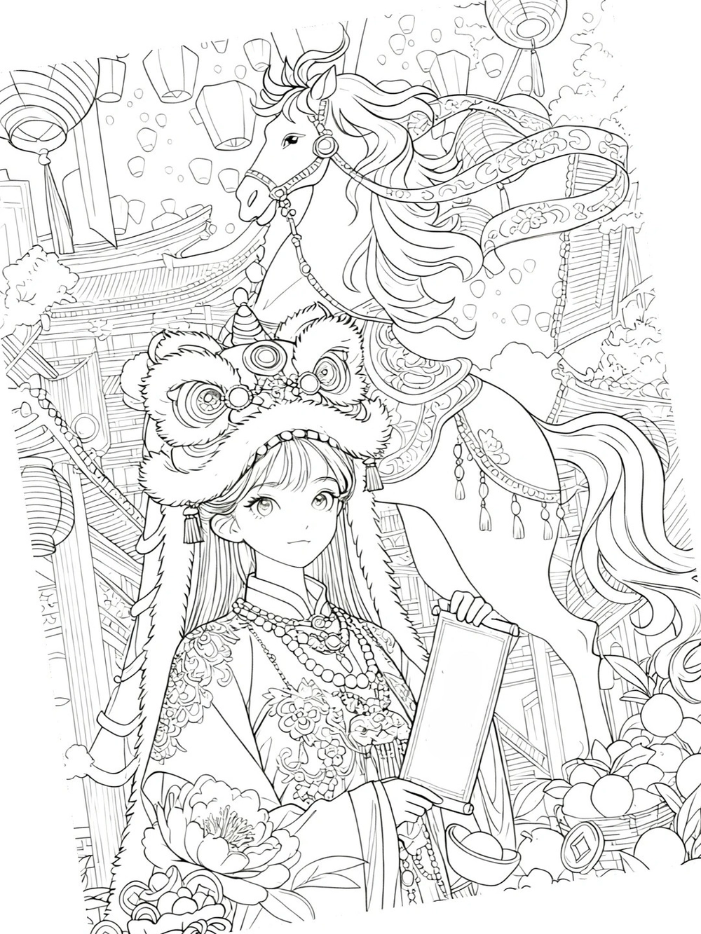 vẽ tranh ngày tết phiên bản anime đề tài