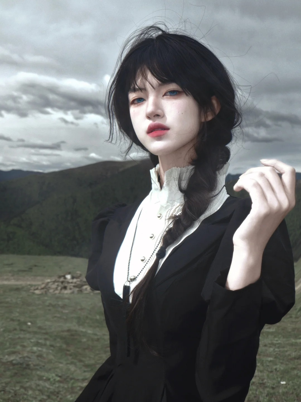 ảnh cosplay nữ tu phong cách gothic