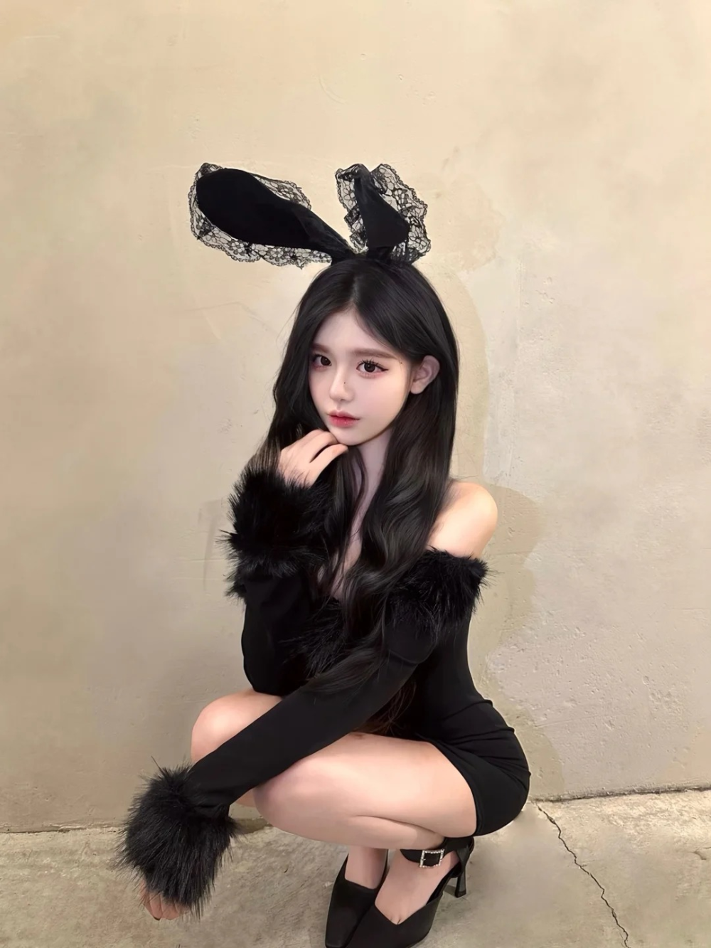 ảnh gái xinh cosplay thỏ đen chất lượng cao